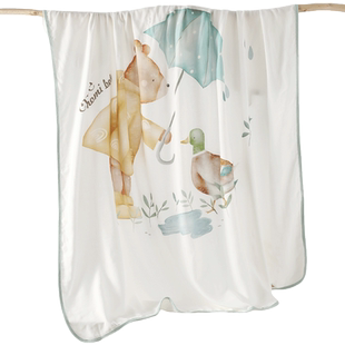 婴儿莱赛尔多功能盖毯夏季薄款新生儿包单宝宝夏凉被120*120