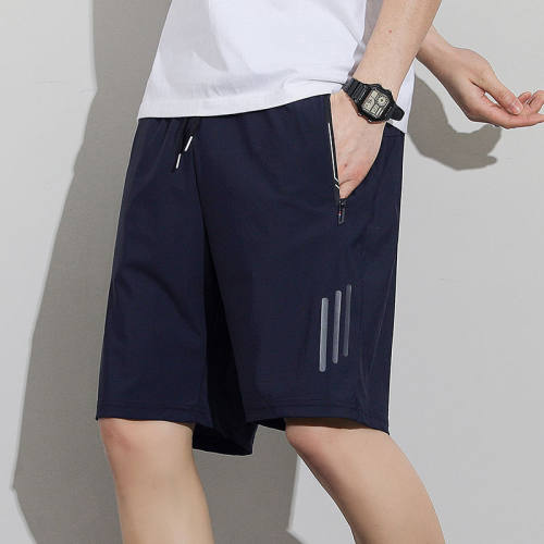 2025夏季冰丝短裤男生夏天薄款速干运动宽松男士休闲大码五分裤子