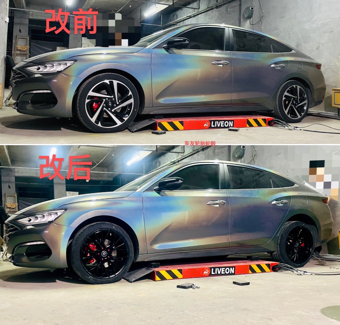 重庆实体 专业轮毂改装 改色 烤漆拉丝 熏黑亮黑 维修复失圆变形