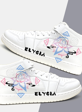 回力ow樱花联名崩坏三爱莉希雅二次元手绘周边学生休闲动漫潮板鞋