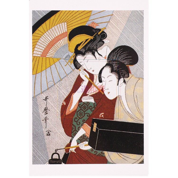 日本原装进口明信片同步发售观光 江户喜多川歌麻吕 浮世绘美人图