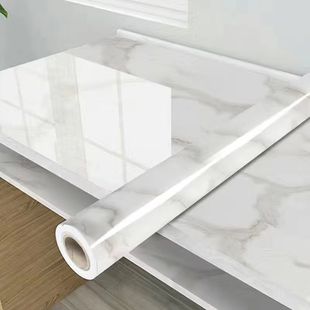 大理石厨房台面防油贴纸耐高温铝A箔底自粘石英石桌面灶台贴膜强