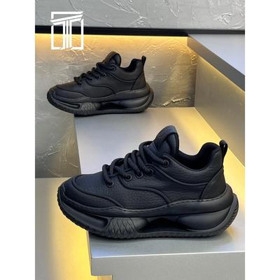 香港ITMY3 秋季新款男鞋时尚简约老爹鞋厚底增高皮面运动休闲鞋子