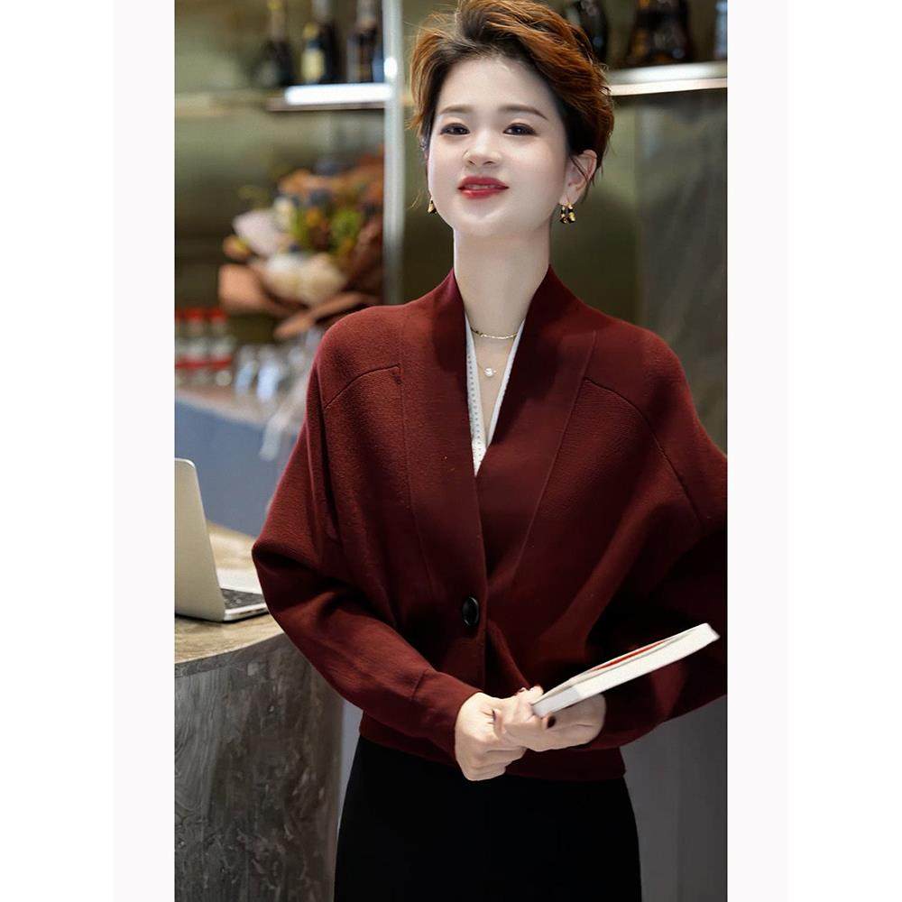 欧洲站气质短款针织开衫外套女2025秋季美式简约洋气减龄时尚上衣,女装/女士精品,毛针织衫,淘宝优惠券,粉丝福利购,淘宝优惠卷