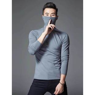 高领男士 半中领冬装 长袖 弹力打底衫 加绒加厚内衣 t恤秋冬季 GM新潮