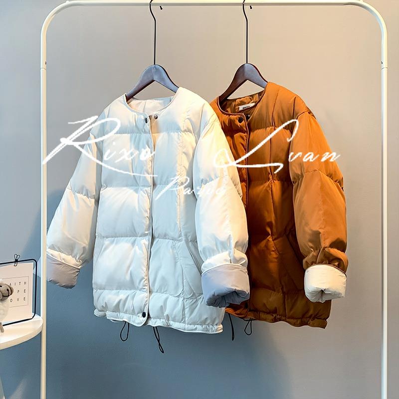 Rixo Lvan 无领棉服女2024年冬季新款圆领棉袄羽绒棉衣面包服外套