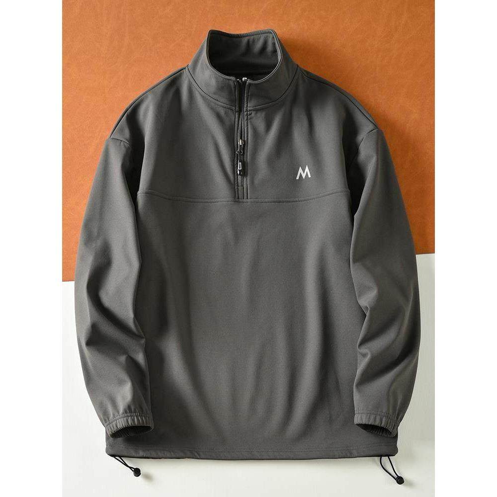 Mostarsea~半拉炼抓绒软壳卫衣男士秋冬季防挂耐磨加绒加厚打底衫,男装,大码上装,淘宝优惠券,粉丝福利购,淘宝优惠卷