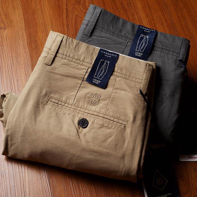 MAROLIO~出口法国！版型巨赞 夏季舒适斜纹商务休闲裤男直筒长裤