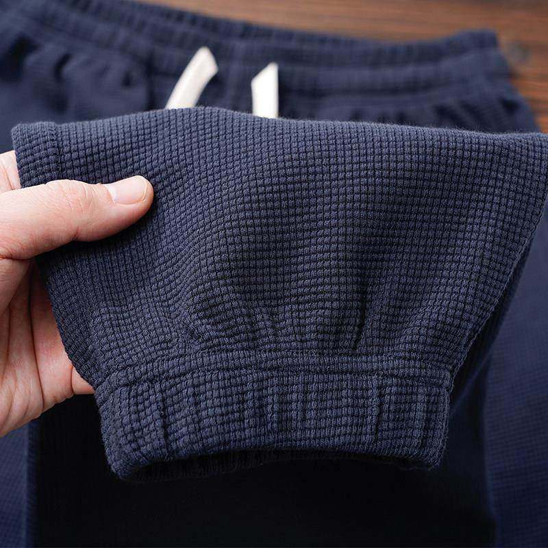 Mostarsea~美式休闲风！重磅华夫格直筒卫裤男抽绳宽松束脚运动裤,男装,时尚防晒服,淘宝优惠券,粉丝福利购,淘宝优惠卷