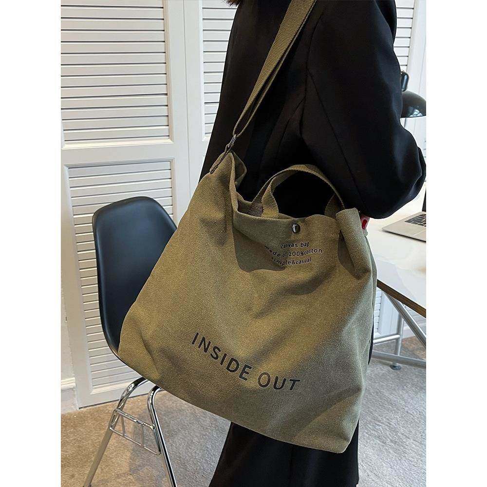 Cienda Kuelta 大容量帆布包包女复古手提袋上课包单肩包斜挎包潮