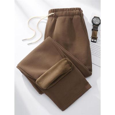 MAROLIO~重磅卫裤男冬季加绒加厚裤子男士秋冬季直筒休闲裤宽松裤