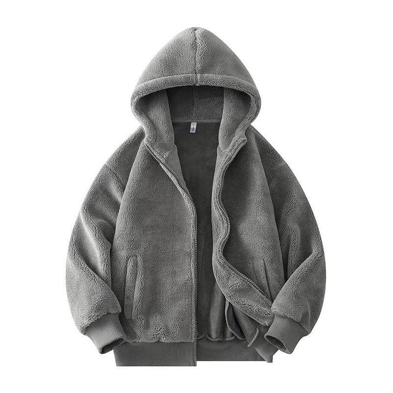 Mostarsea~冬季连帽羊羔绒棉衣外套男宽松休闲加厚摇粒绒开衫卫衣,男装,大码上装,淘宝优惠券,粉丝福利购,淘宝优惠卷