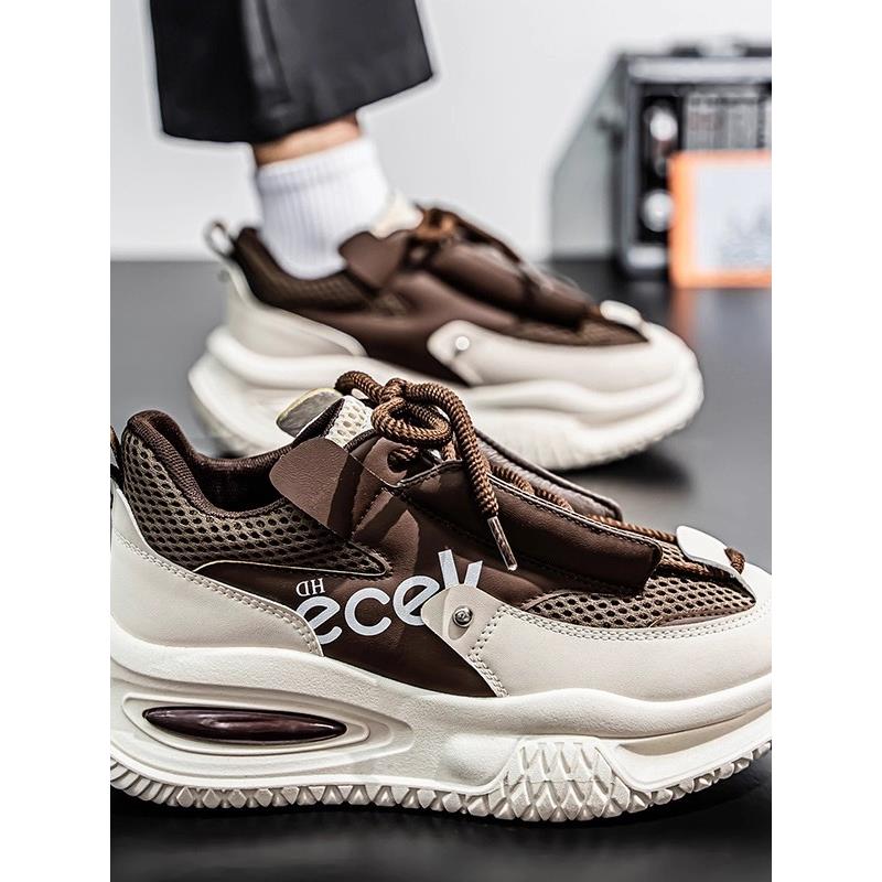 潮牌2025新款秋冬季劳保鞋男款轻便透气防滑耐磨休闲鞋厚底老爹鞋