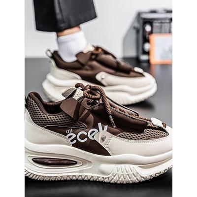 潮牌2025新款秋冬季劳保鞋男款轻便透气防滑耐磨休闲鞋厚底老爹鞋