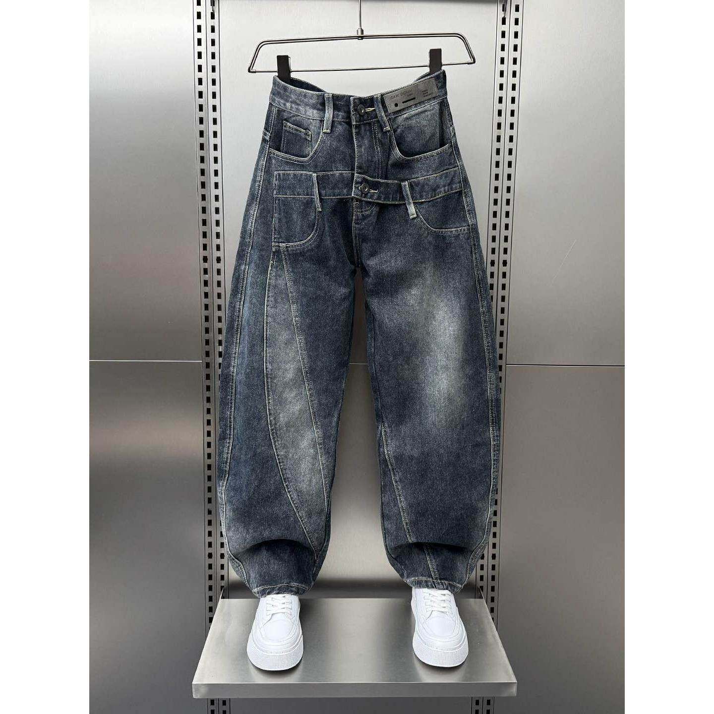 Mostarsea~水洗宽松牛仔裤男士秋季新款潮流直筒裤阔腿痞帅弯刀裤,男装,大码下装,淘宝优惠券,粉丝福利购,淘宝优惠卷