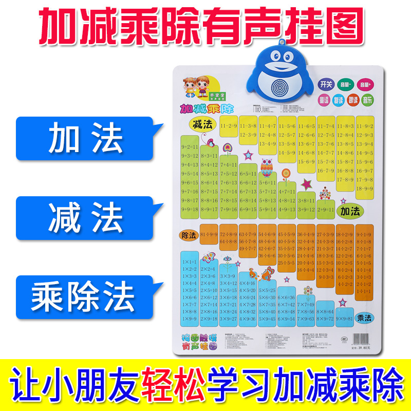 有声全套小学生墙贴乘法表