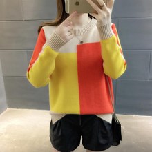 2018年显瘦秋冬款 针织衫 单穿套头衣服女生 毛衣外套女韩版 2018新款