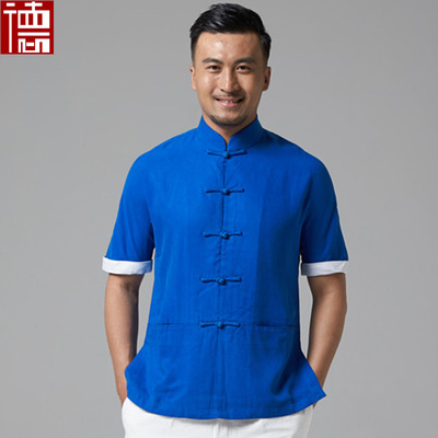 原创青年短袖唐装德风堂高端修身