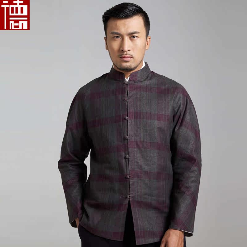 棉麻唐装德风堂两面穿