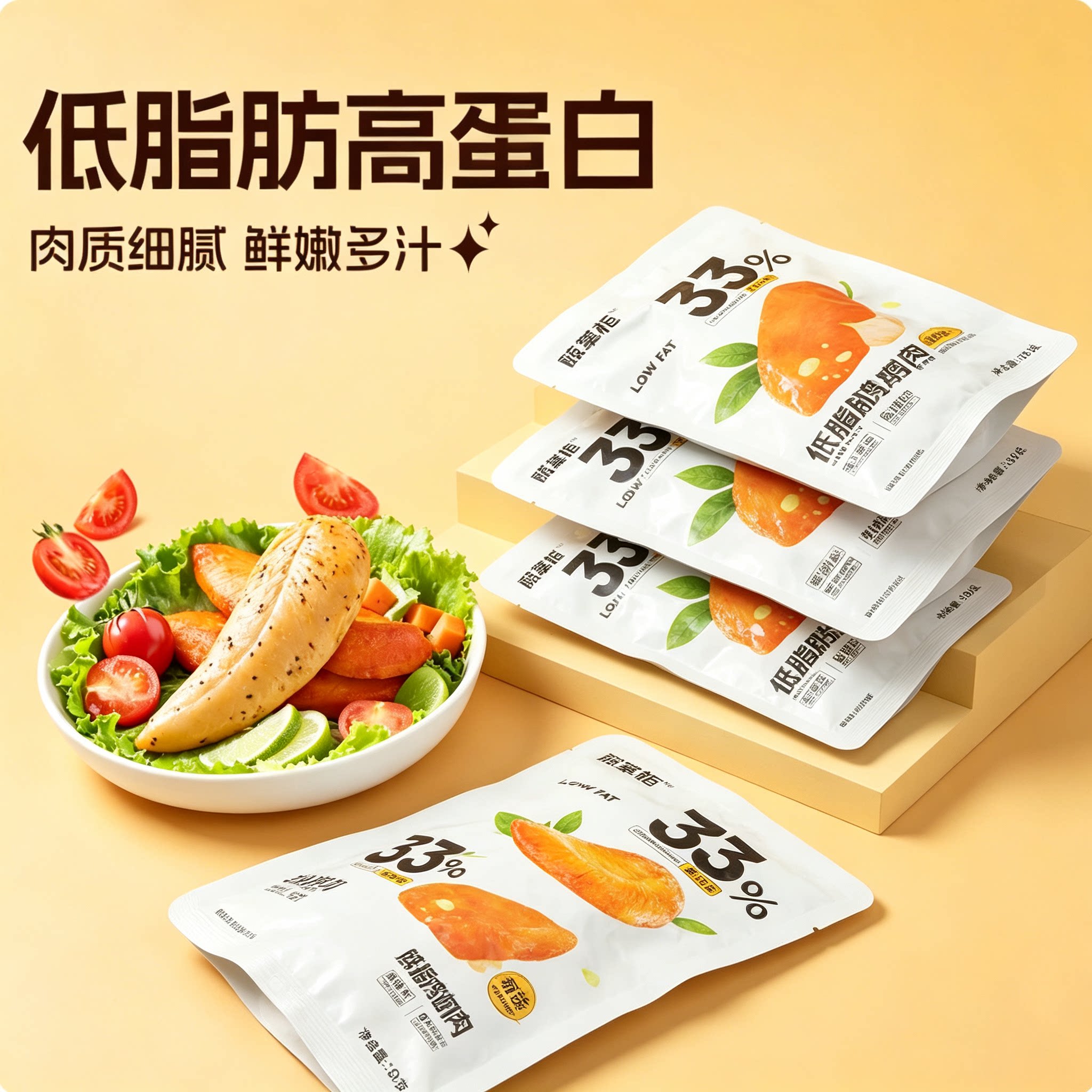 鸡胸肉减脂肥餐0低脂肪开袋即食代餐自律早餐饱腹健身旅行轻食