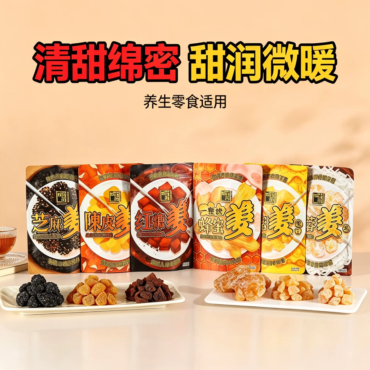 减脂解馋小零食姜糖整姜下午茶点蜜饯果脯即食姜糖块水晶蜜姜办公休闲轻食低负担低热量网红女神滋补养生熬夜恢复气血健康食品