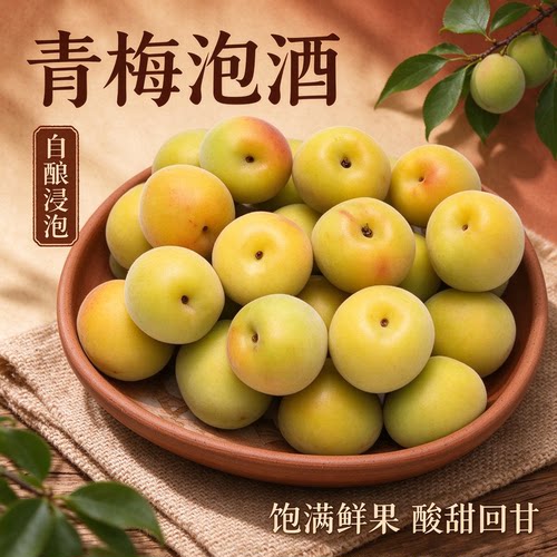 轻加工青梅鲜果泡酒半成品蜜饯青竹梅大果生梅子酿酒解腻完熟梅