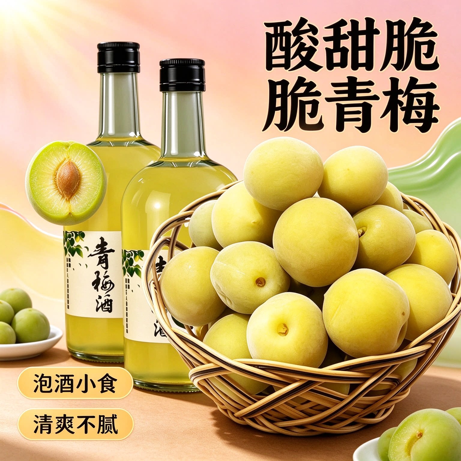 轻加工青梅鲜果泡酒半成品开胃野生解腻大果酸梅子休闲黄梅蜜饯