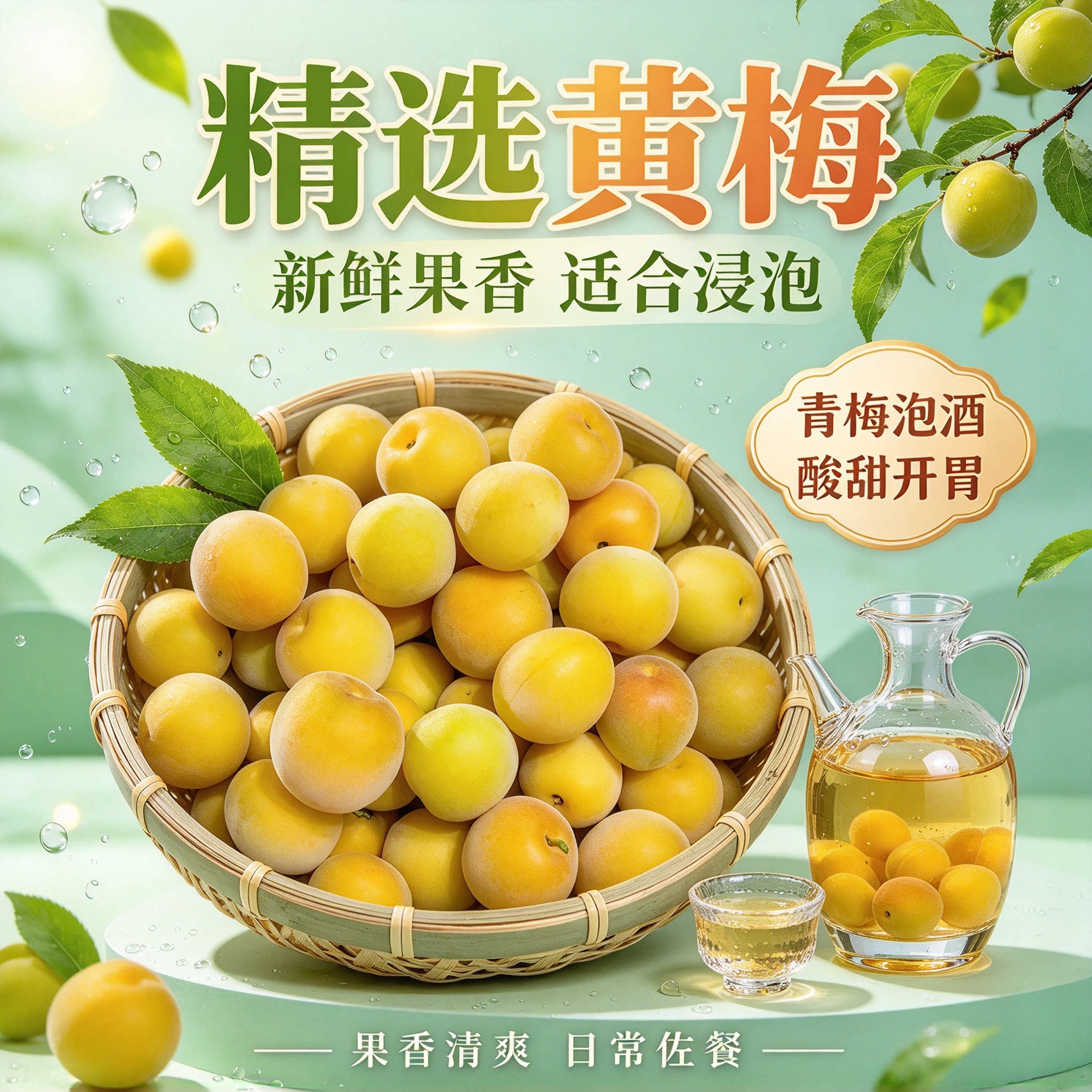 轻加工青梅鲜果泡酒半成品水果自酿酸甜黄梅酿酒解腻完熟梅专用