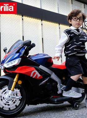 正品儿童电动摩托车ap正rila阿普利亚版授权i小孩机宝车宝遥控玩