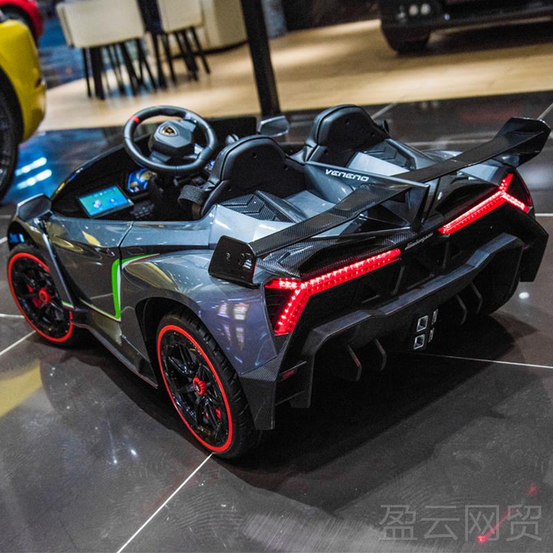 正品博基尼儿童电动车四轮兰可遥孩汽车双人跑车男女婴儿宝宝玩具