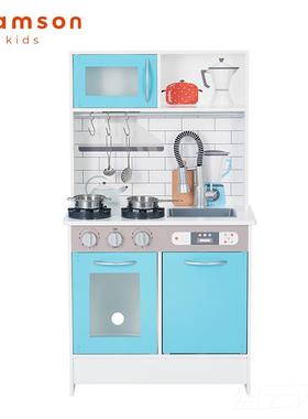 正品teamson迪生家宝宝厨房玩具过家家儿童套玩中型木制仿具真装