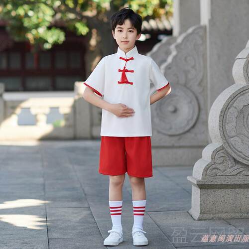 正品儿童学中国风中小运动会班服男女童一爱国合唱演服朗六诵表演