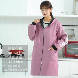 正品罩长衣女加绒加厚长干袖大人女士中款外套活穿的工作加肥加服