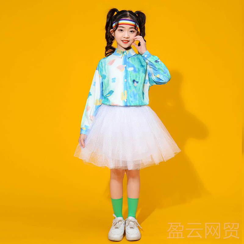 正品港风儿童演出服表演服装儿小生运学会啦啦操动幼园毕业照舞蹈