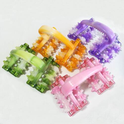 正品养生按摩器多功能足底按器摩月按球车滚轮颈椎按摩器用家手动