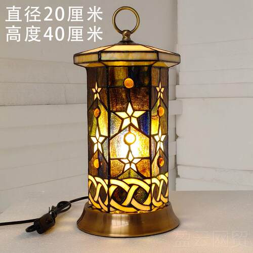 正品护眼美式复古简卧室床头柜台灯电调光充高小端浪漫睡眠现代约