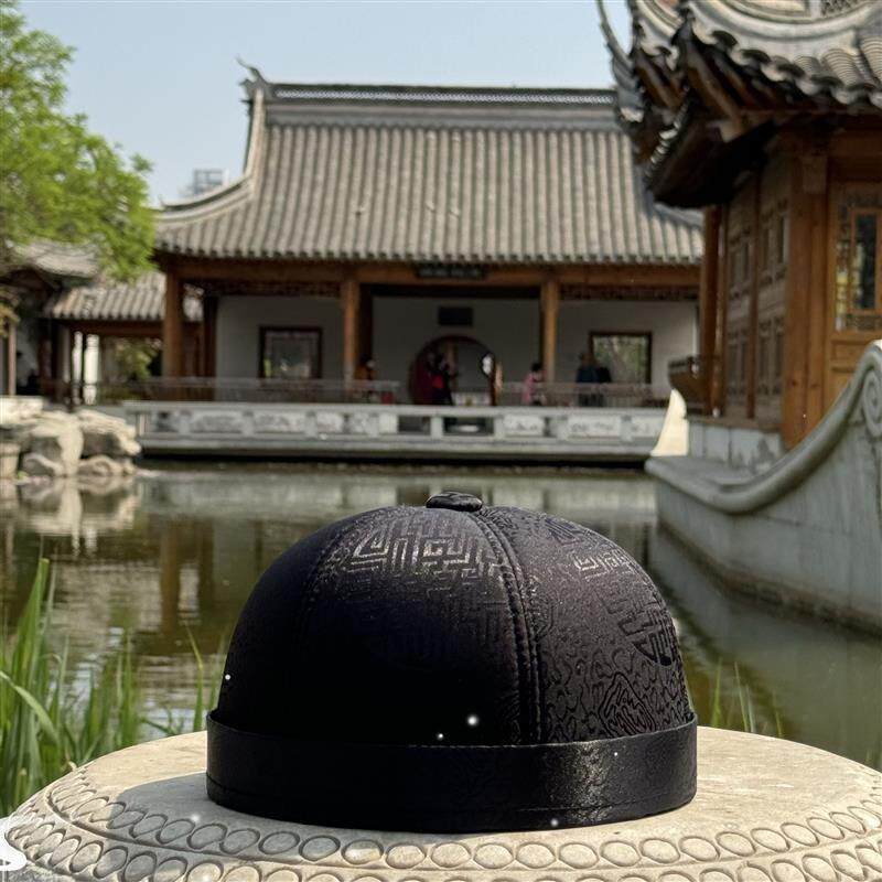 采购产品中老年男子帽唐装古帽爷爷和老人瓜皮帽地主帽老人帽无檐