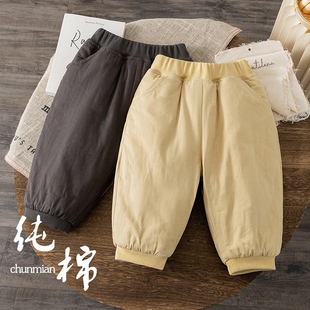 儿童纯棉加厚外穿婴儿宽松保暖休闲裤 加厚夹棉裤 女童冬季 宝宝棉裤