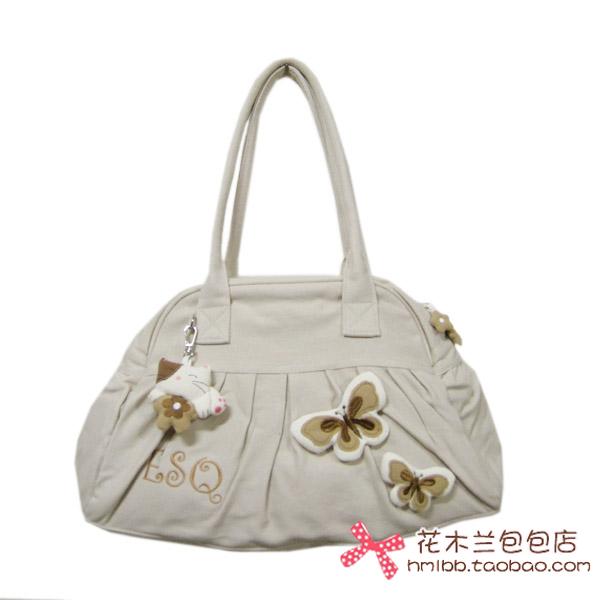 esq纯棉帆布包女包单肩包