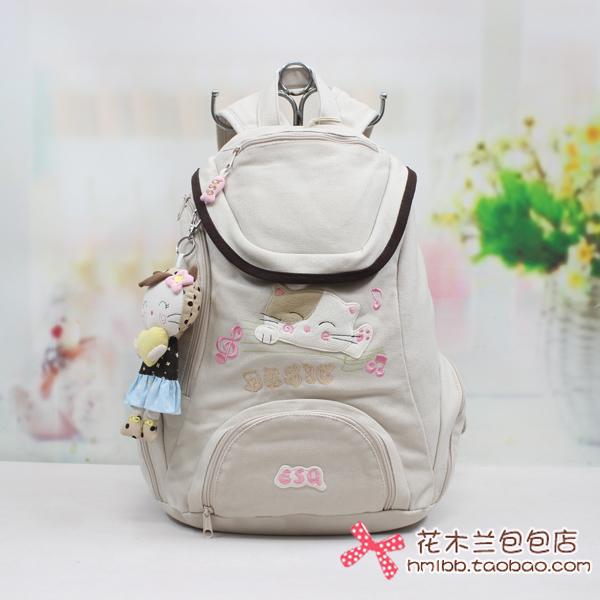 esq正品音乐猫纯棉双肩包布包