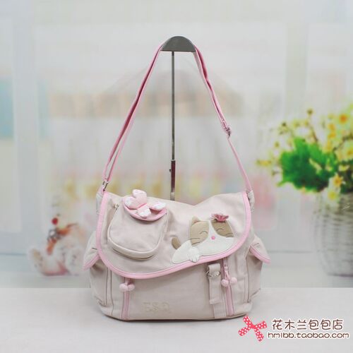 esq纯棉布包女包*猫咪大斜挎包