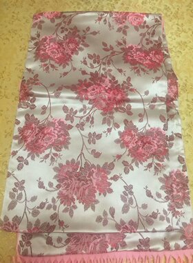装饰蚕丝蓝色花纹羊毛围巾新品