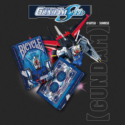 Gundan 单车扑克牌万代高达模型正版手办独角兽自由UC纸