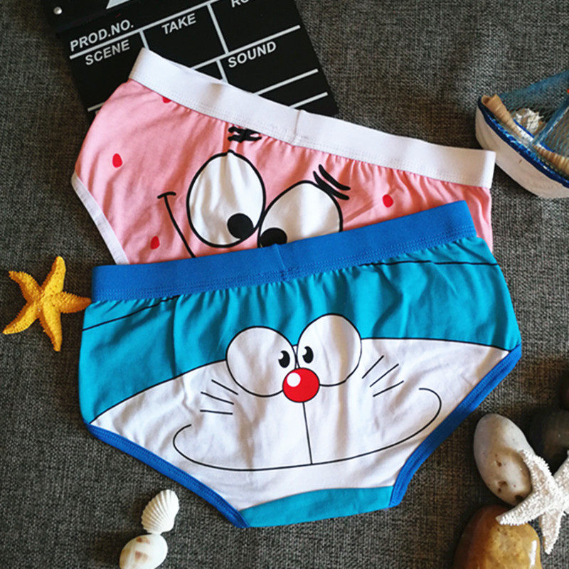 满2件包邮萌萌搭纯棉宽边卡通印花内裤三角裤女士超人丁当内裤