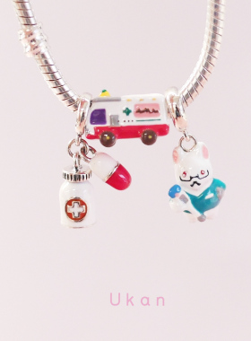 有看医护系列925银卡通串珠