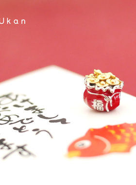 纯银红色福袋串珠手链新年礼物