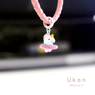 有看彩虹小马系列925银珠粉色独角兽散珠串珠手工diy材料手链配件