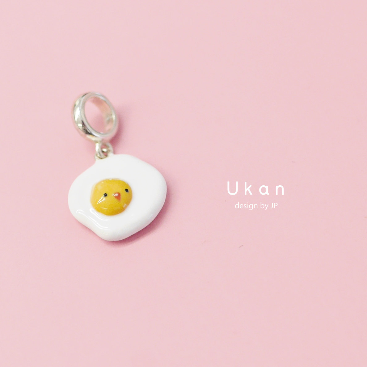 有看卡通可爱925银珠煎蛋表情吊坠日韩小众简约设计情侣串珠手链