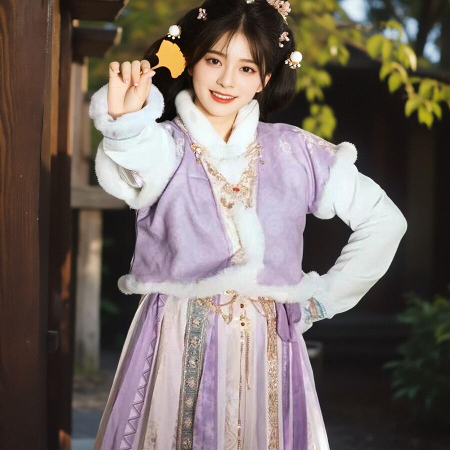 女冬季三件套汉服加厚古装