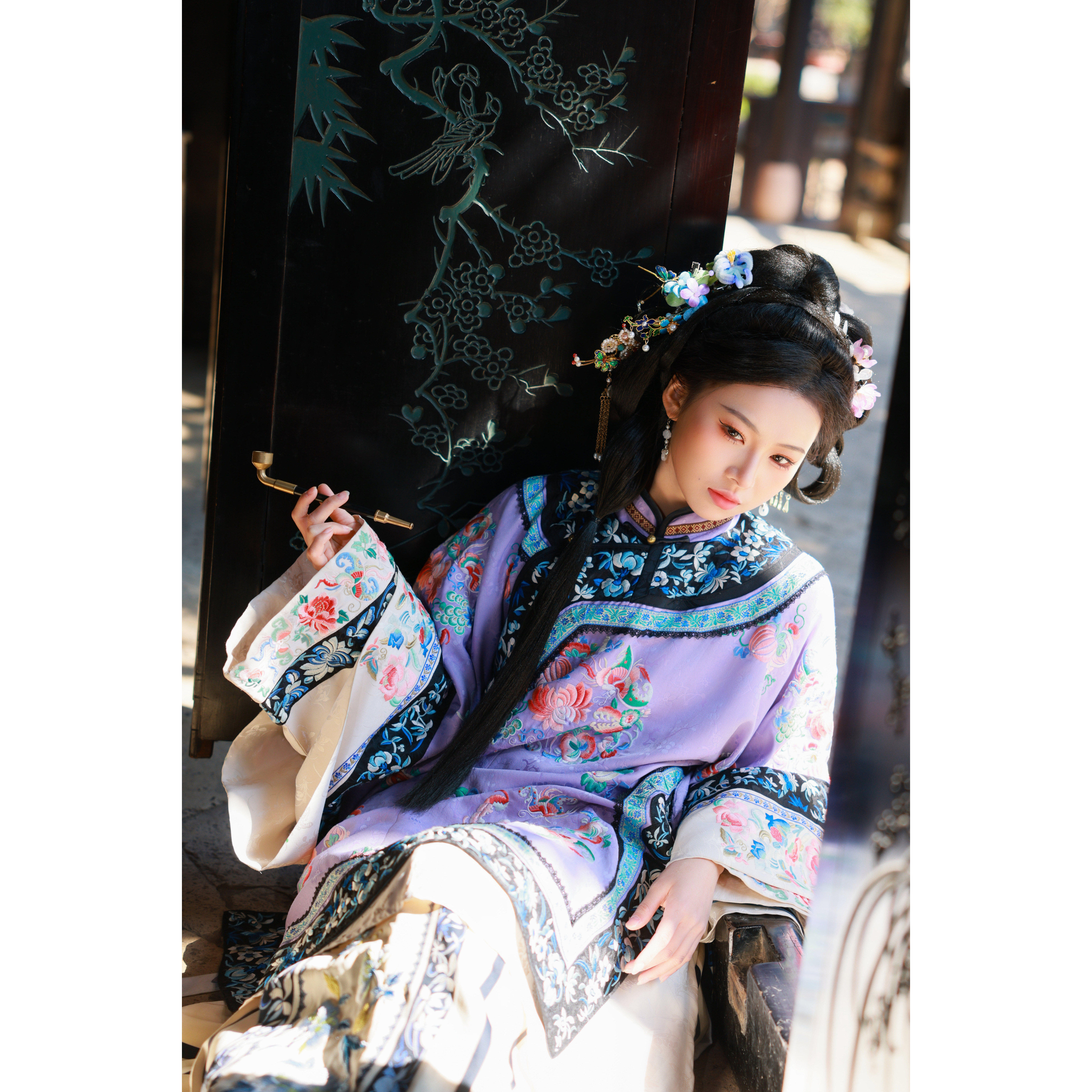 晚清汉服女万针刺绣晋江少奶奶宫廷风清代格格紫色新中式贵妇复古,女装/女士精品,汉服套装,淘宝优惠券,粉丝福利购,淘宝优惠卷